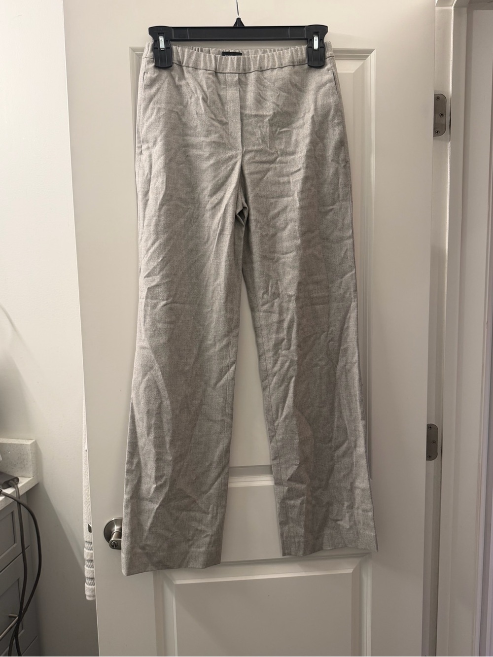 Theory wool blend Light Gray Wide-Leg Trousers